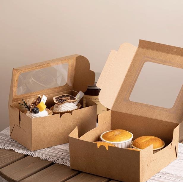 Custom windowed bakery packaging and dessert boxes by Boxivia