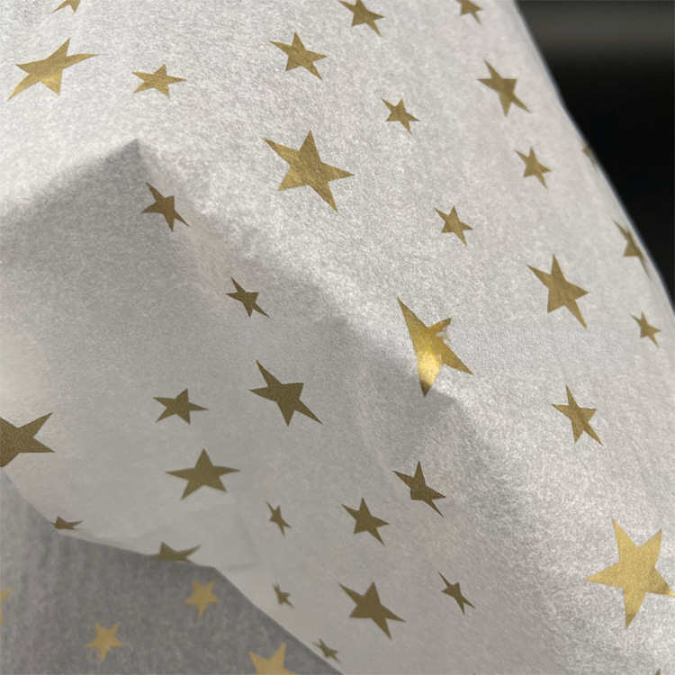 Luxury metallic and foil stamped tissue paper
