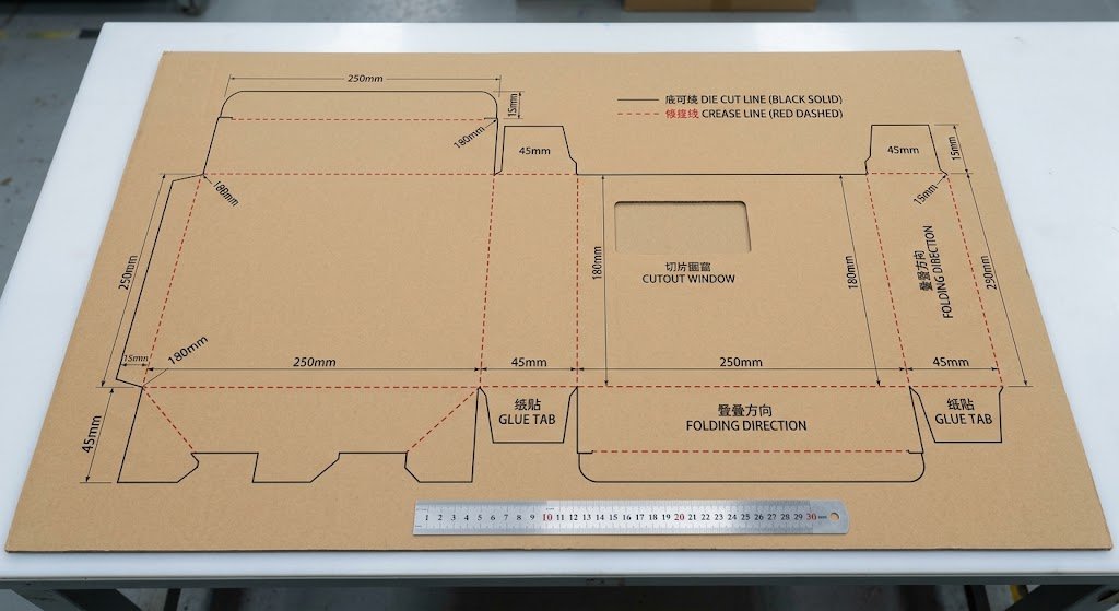 Custom structural packaging dieline and protective insert engineering blueprint