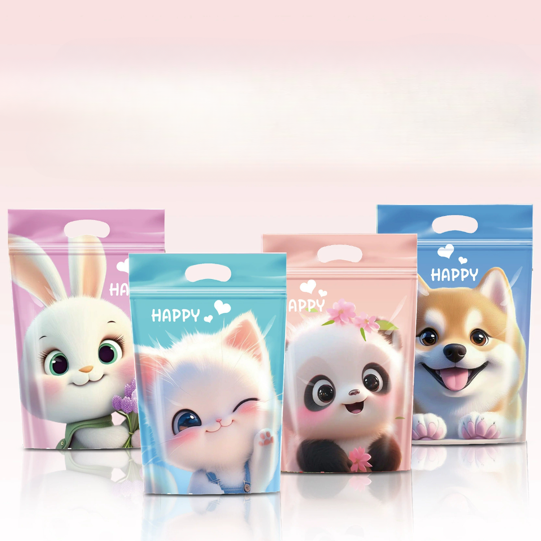 Custom printed retail paper pouches for jewelry and fine accessories by Boxivia packaging