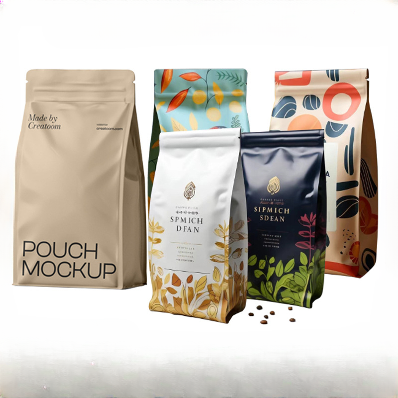 Boxivia custom paper pouches and stand-up pouch sample kit showcase