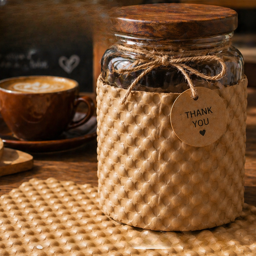 Glassware protective wrapping solutions with paper bubblewrap