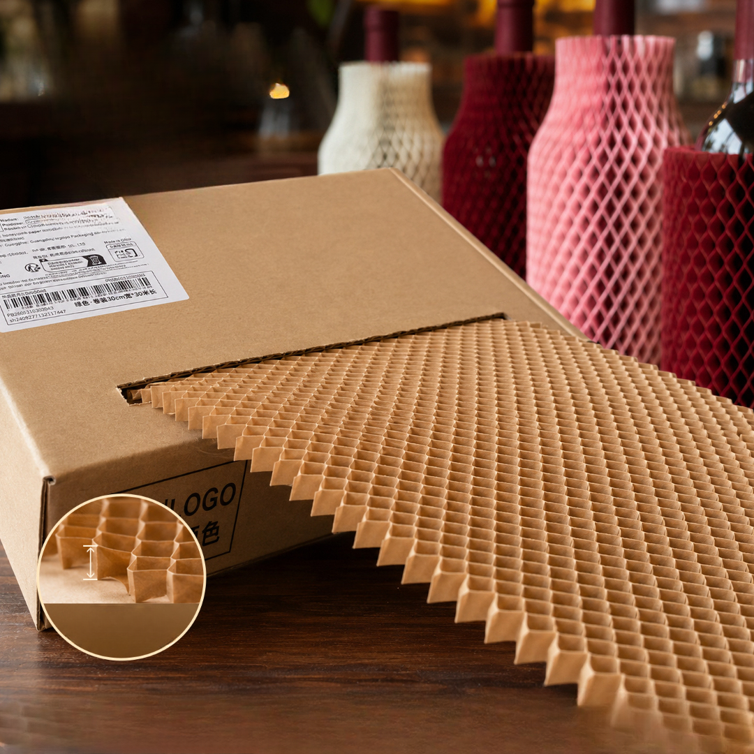 Custom printed paper tote bags and honeycomb paper cushioning