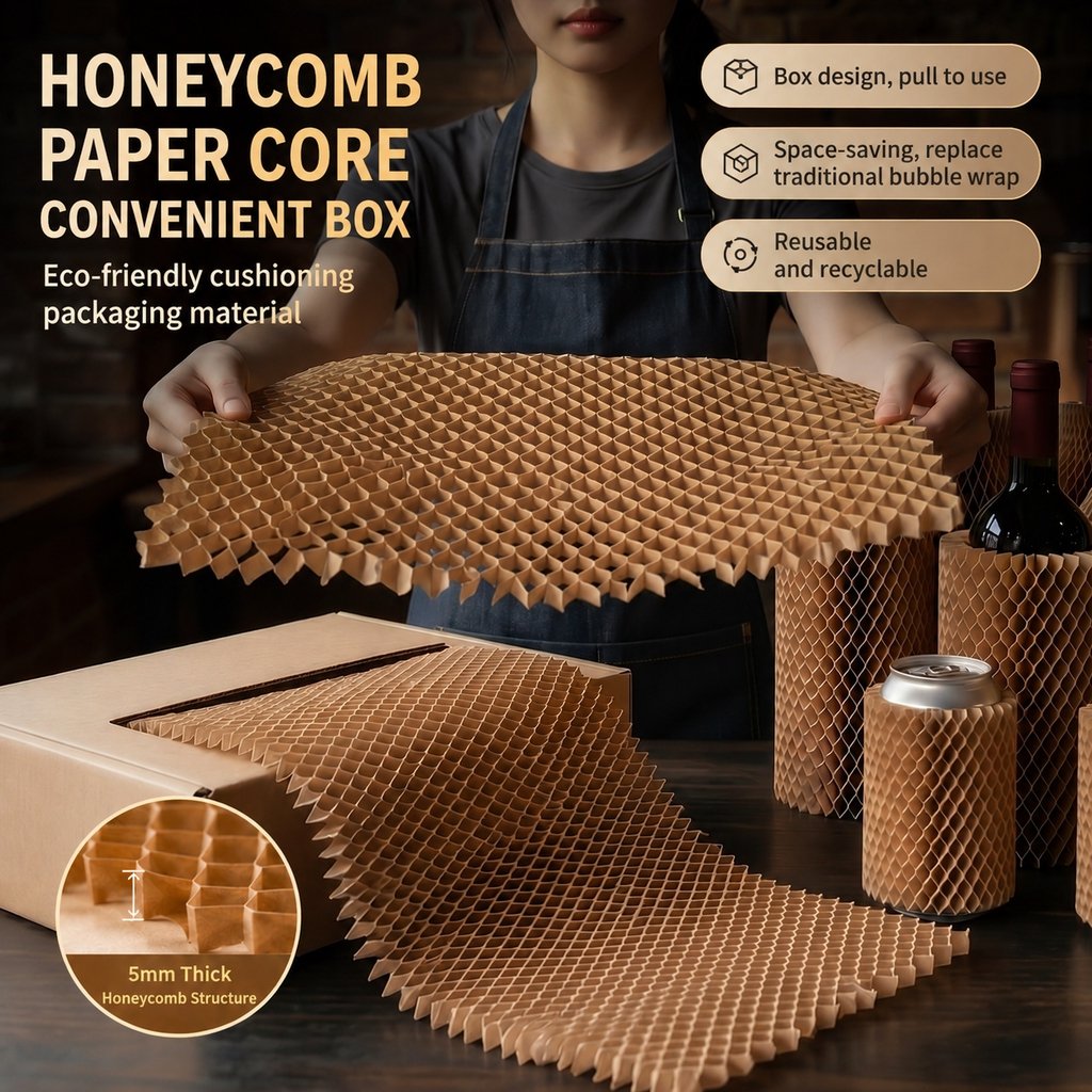Boxivia eco-friendly paper bubble wrap alternative and honeycomb cushioning paper